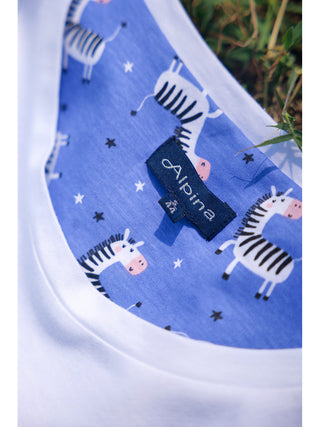 Pigiama Corto Con Stampa In Puro Cotone