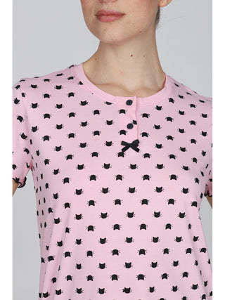 Pigiama Corto Con Fiocchetto In Raso