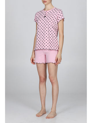 Pigiama Corto Con Fiocchetto In Raso
