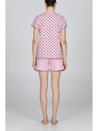 Pigiama Corto Con Fiocchetto In Raso