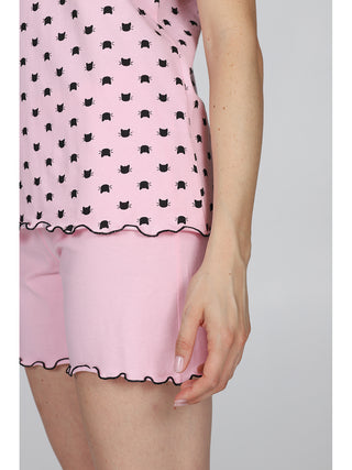 Pigiama Corto Con Fiocchetto In Raso