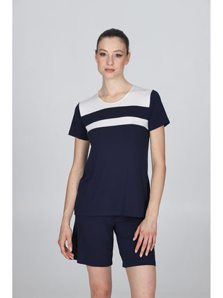 Pigiama Corto Girocollo In Morbida Viscosa