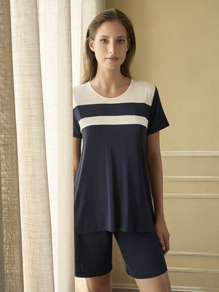 Pigiama corto girocollo in morbida viscosa