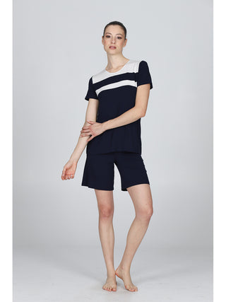 Pigiama Corto Girocollo In Morbida Viscosa