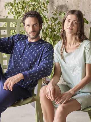 Pigiama donna corto in puro cotone