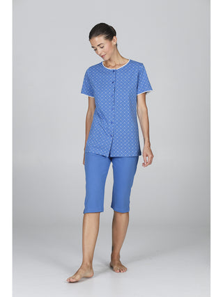 Pigiama capri in puro cotone