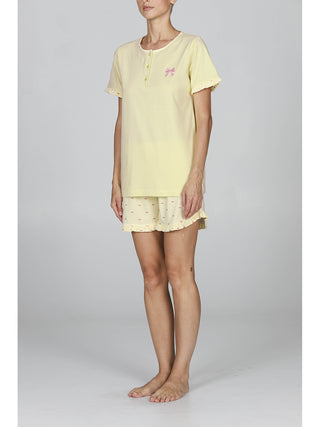 Pigiama donna corto in 100% cotone