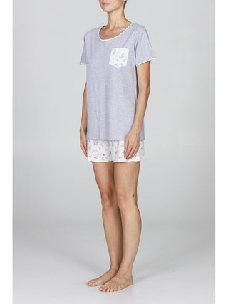 Pigiama corto donna girocollo 100% cotone