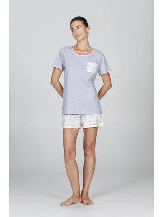 Pigiama corto donna girocollo 100% cotone