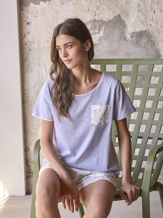 Pigiama corto donna girocollo 100% cotone