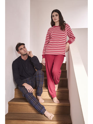 Pigiama con bordi in caldo jacquard annriga Alpina