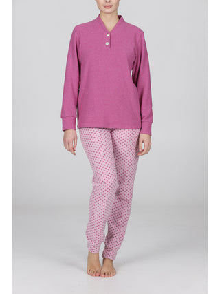 Cecilia pigiama lungo serafino con bordi tuta annpoisro Alpina