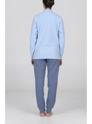 Cecilia pigiama lungo serafino con bordi tuta annpoisje Alpina