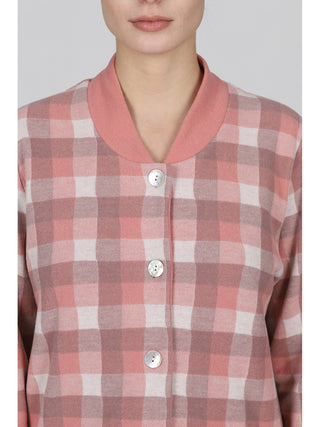 Pigiama cardigan in caldo jacquard di cotone Scozzese Alpina