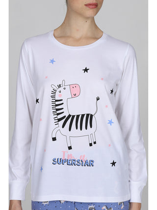 Pigiama Con Stampa In Puro Cotone