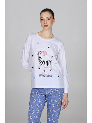 Pigiama Con Stampa In Puro Cotone