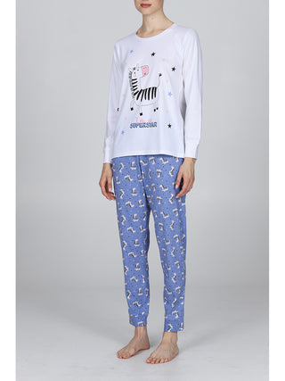 Pigiama Con Stampa In Puro Cotone