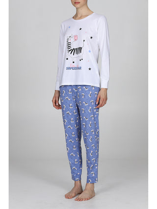 Pigiama Con Stampa In Puro Cotone