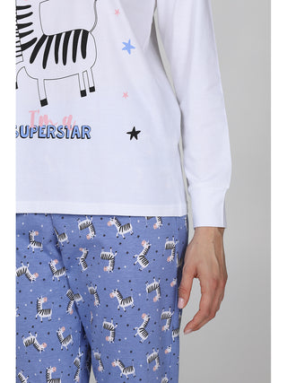 Pigiama Con Stampa In Puro Cotone