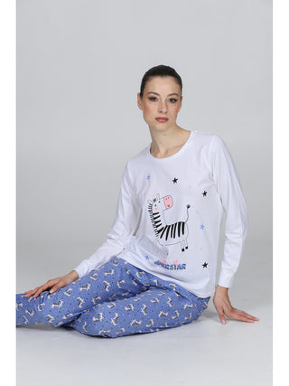 Pigiama Con Stampa In Puro Cotone