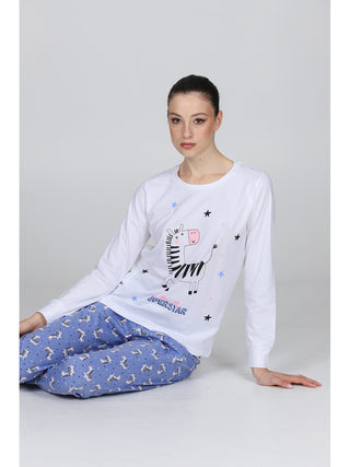 Pigiama Con Stampa In Puro Cotone