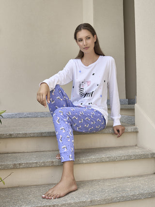 Pigiama Con Stampa In Puro Cotone