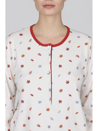 Caldo pigiama lungo serafino Mattone Alpina