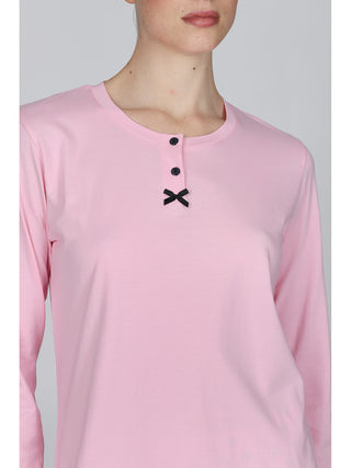 Pigiama Con Bordi E Fiocco In Raso