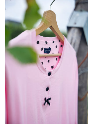 Pigiama Con Bordi E Fiocco In Raso