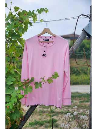 Pigiama Con Bordi E Fiocco In Raso