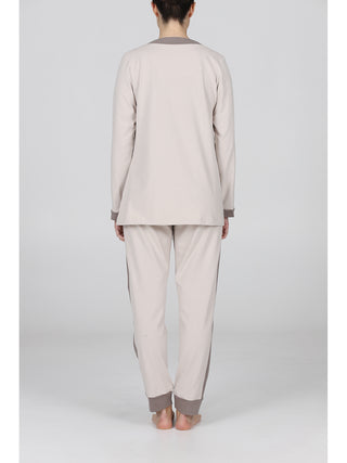 Pigiama girocollo tuta Beige Alpina
