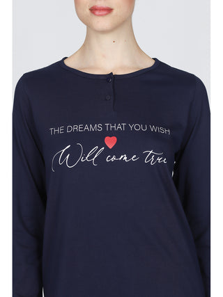 Pigiama Lungo In Elegante Stampa Pois