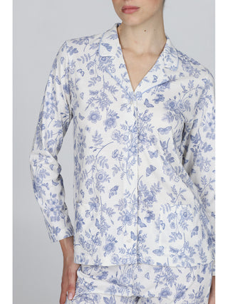 Elegante Pigiama Lungo Cardigan In Cotone