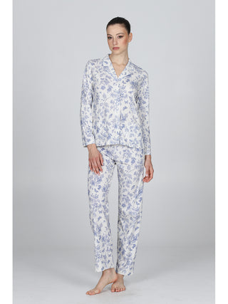 Elegante pigiama lungo cardigan in cotone