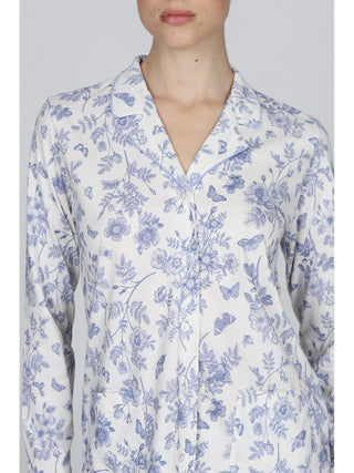 Elegante Pigiama Lungo Cardigan In Cotone