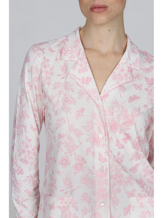 Elegante Pigiama Lungo Cardigan In Cotone