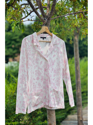 Elegante pigiama lungo cardigan in cotone