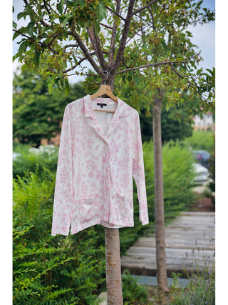 Elegante Pigiama Lungo Cardigan In Cotone