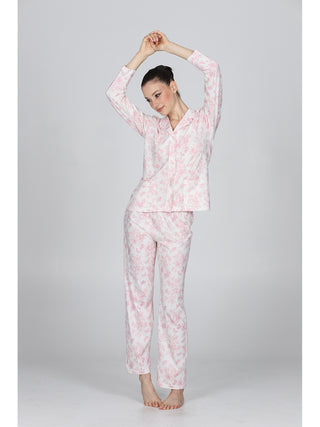 Elegante Pigiama Lungo Cardigan In Cotone