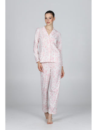 Elegante Pigiama Lungo Cardigan In Cotone