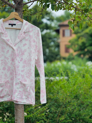 Elegante Pigiama Lungo Cardigan In Cotone