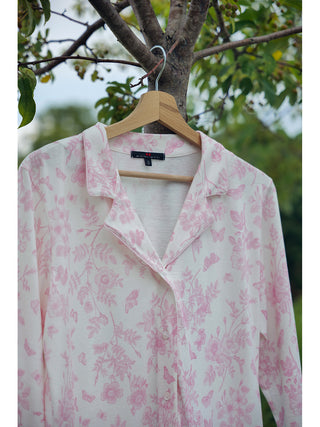 Elegante Pigiama Lungo Cardigan In Cotone