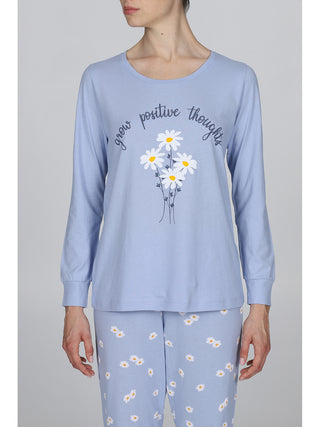 Pigiama In Puro Cotone Con Bordi