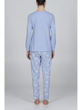 Pigiama In Puro Cotone Con Bordi