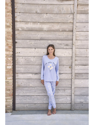 Pigiama In Puro Cotone Con Bordi