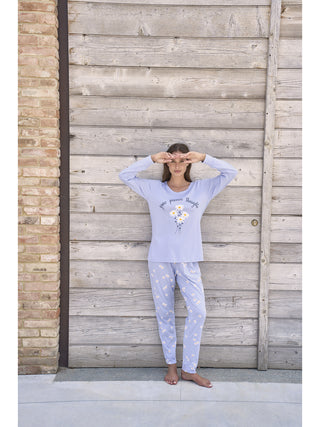 Pigiama In Puro Cotone Con Bordi