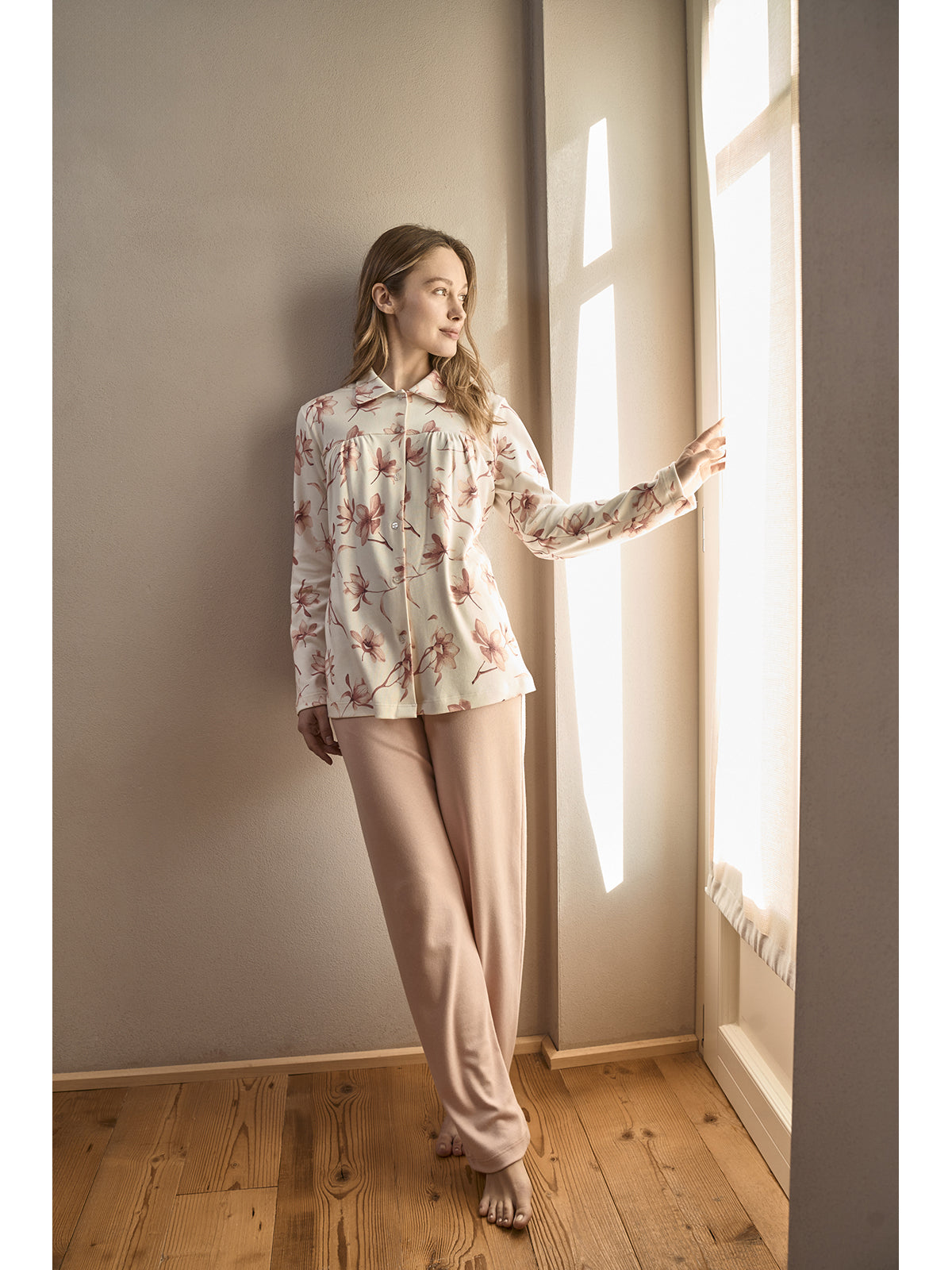 Caldo pigiama lungo cardigan
