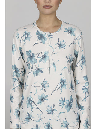 Morbido pigiama lungo in puro cotone