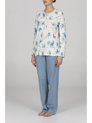 Morbido pigiama lungo in puro cotone