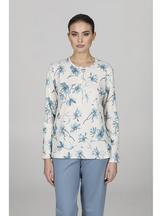 Morbido pigiama lungo in puro cotone